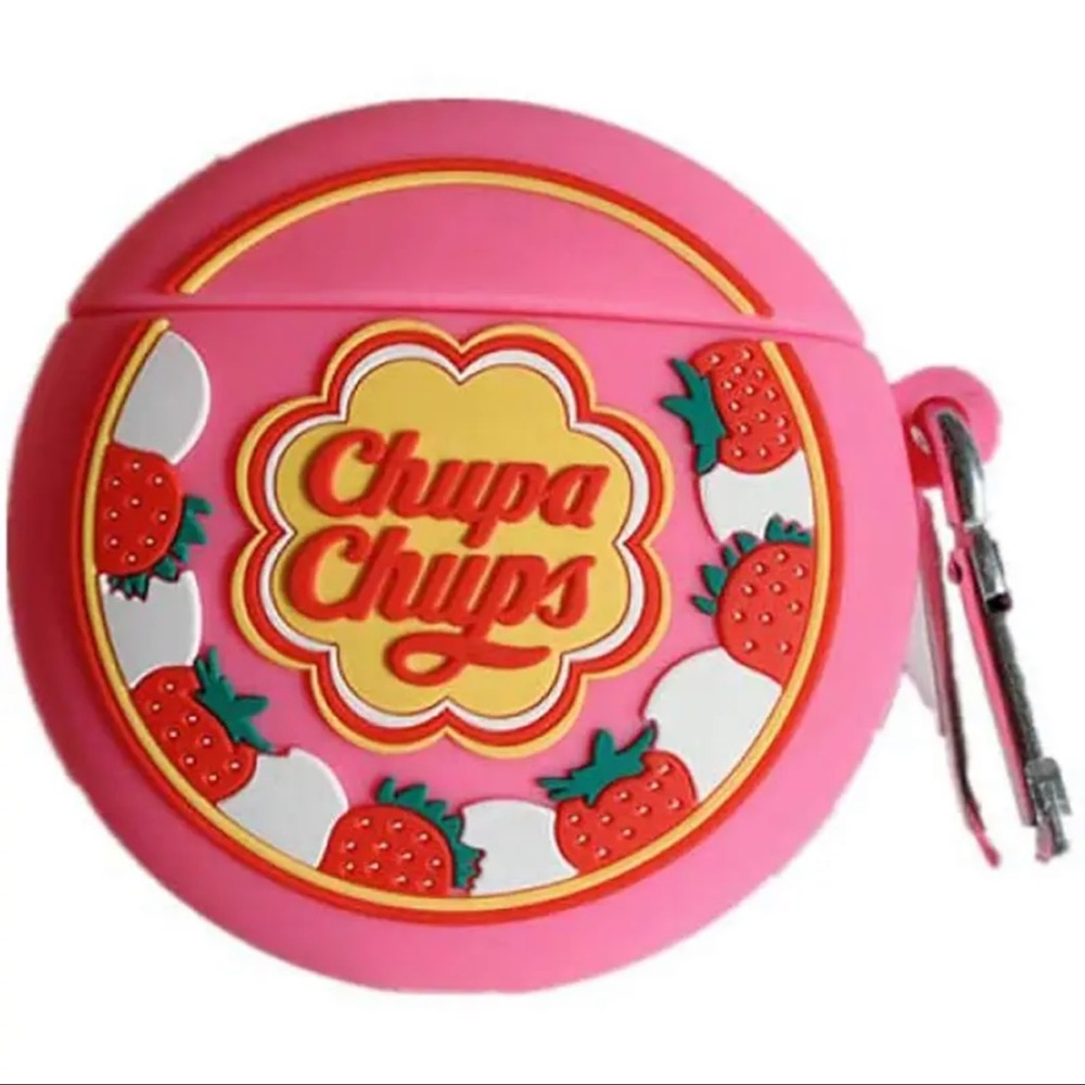 NEW Chupa Chups Lollipop AirPods Case Pink Shockproof Protective Silicone Case